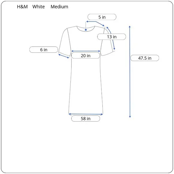 H&M White Cotton Elbow Length Maxi Dress Tie Back Size Medium - Picture 10 of 10